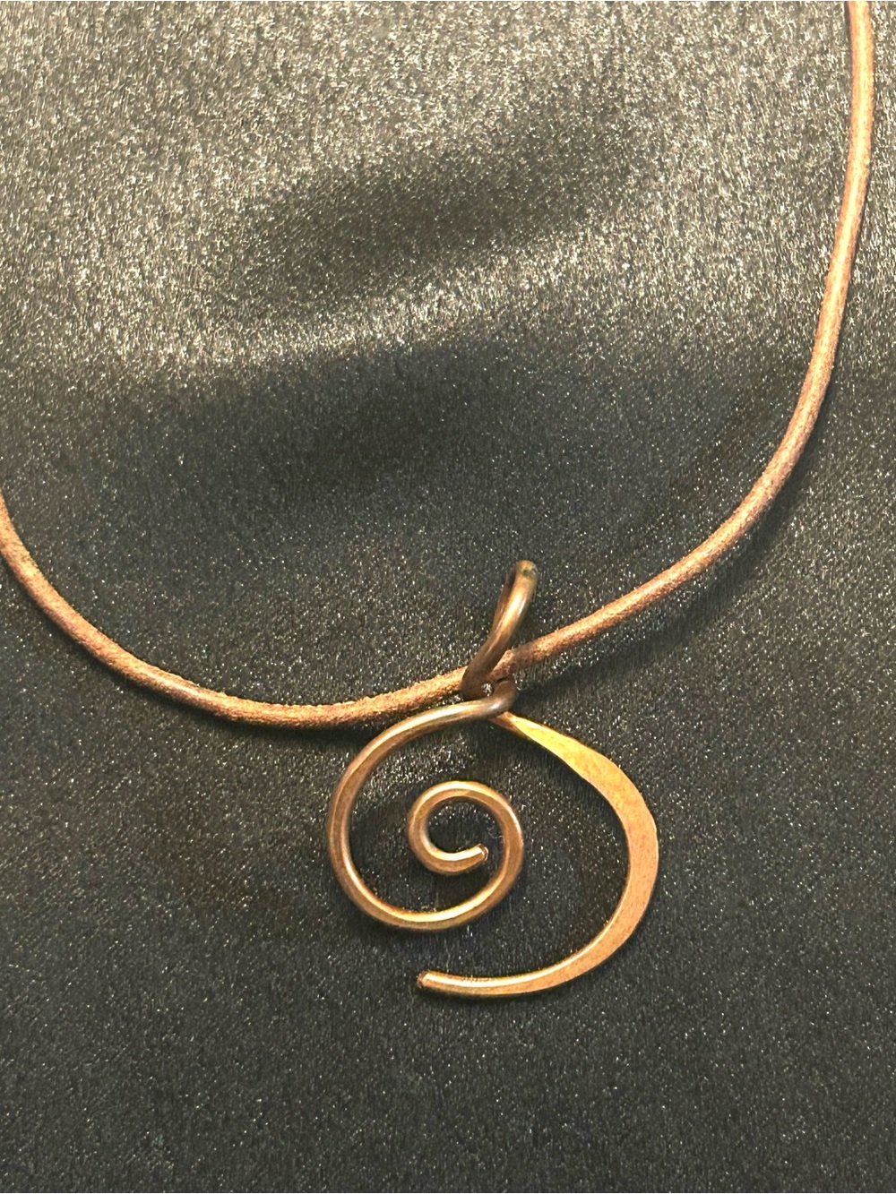 Handcrafted hammered copper spiral pendant, Celtic minimalist necklace